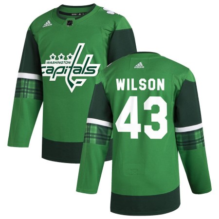 Washington Capitals Dresy Tom Wilson 43 Adidas 2019-20 St. Patrick's Day Authentic - Pánské